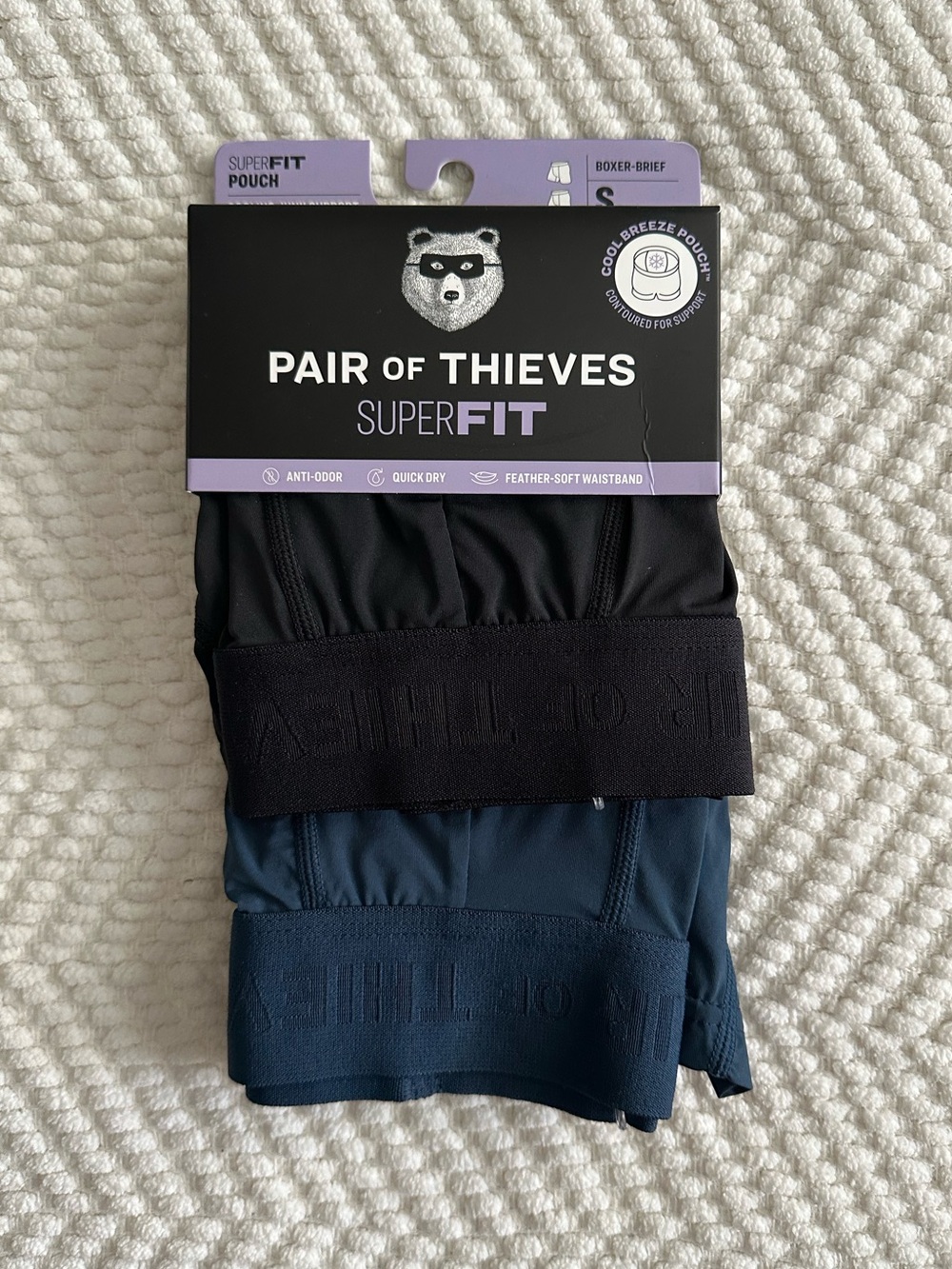 Pair of Theives Men’s Boxer Briefs — Black & Navy / Small